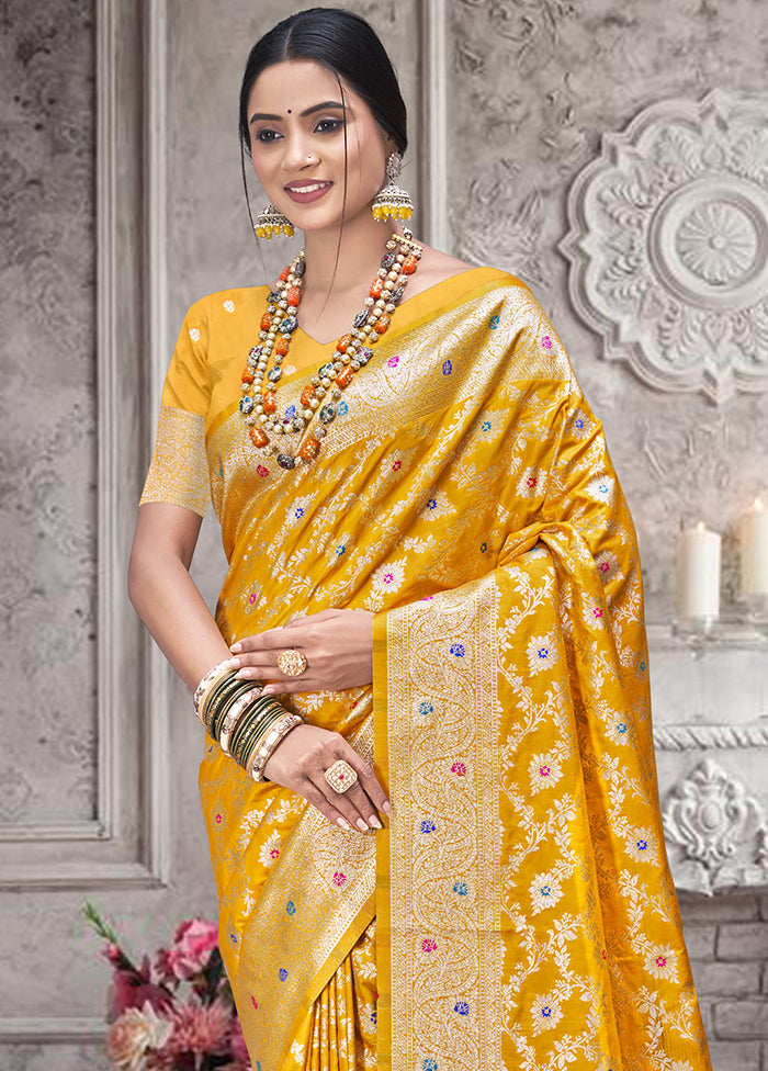 Multicolor Dupion Silk Saree With Blouse Piece