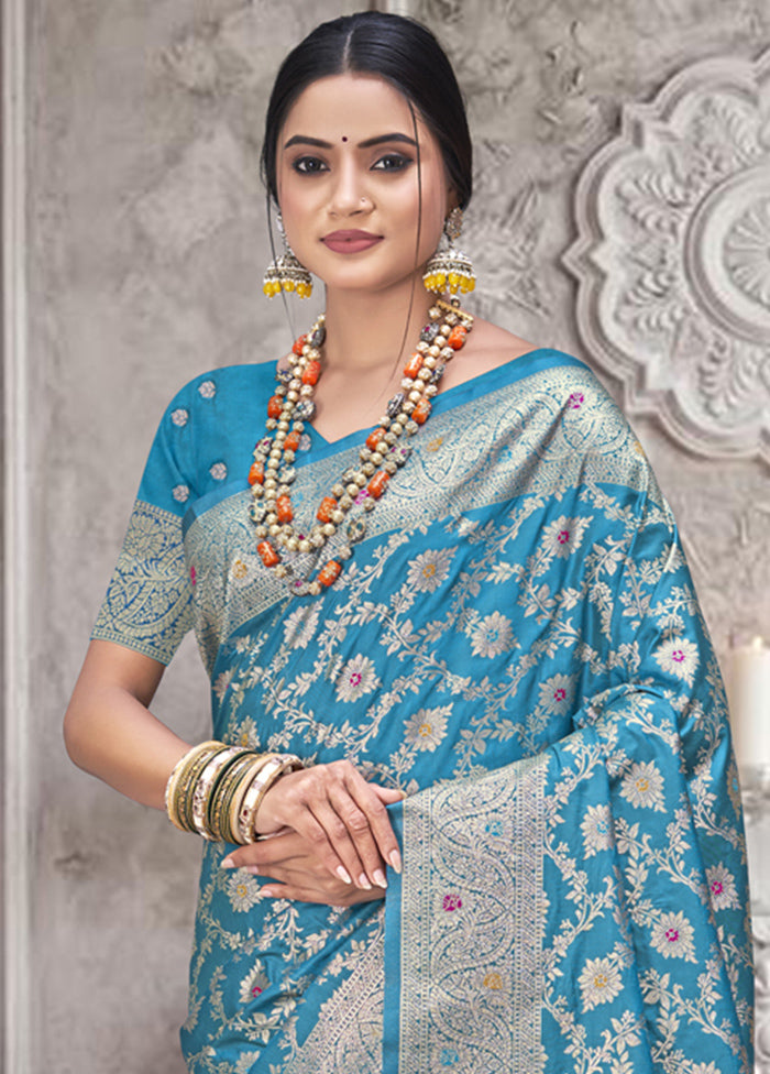 Multicolor Dupion Silk Saree With Blouse Piece