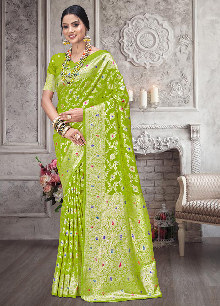 Multicolor Dupion Silk Saree With Blouse Piece