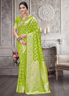 Multicolor Dupion Silk Saree With Blouse Piece