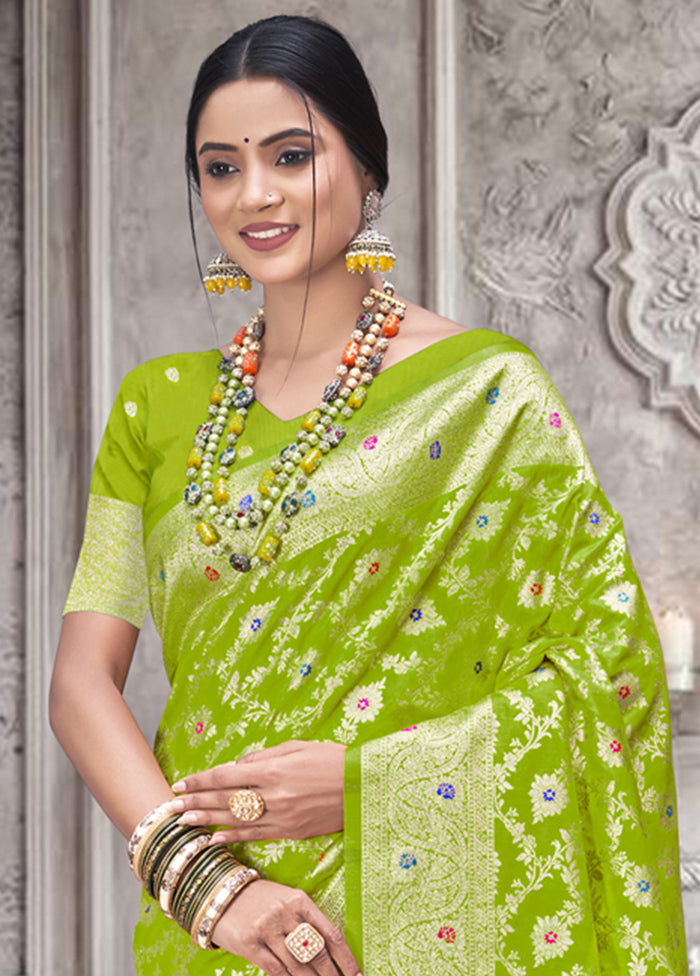 Multicolor Dupion Silk Saree With Blouse Piece