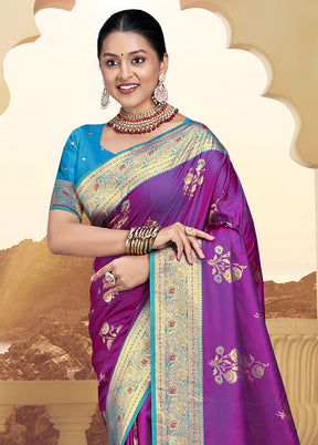 Multicolor Dupion Silk Saree With Blouse Piece