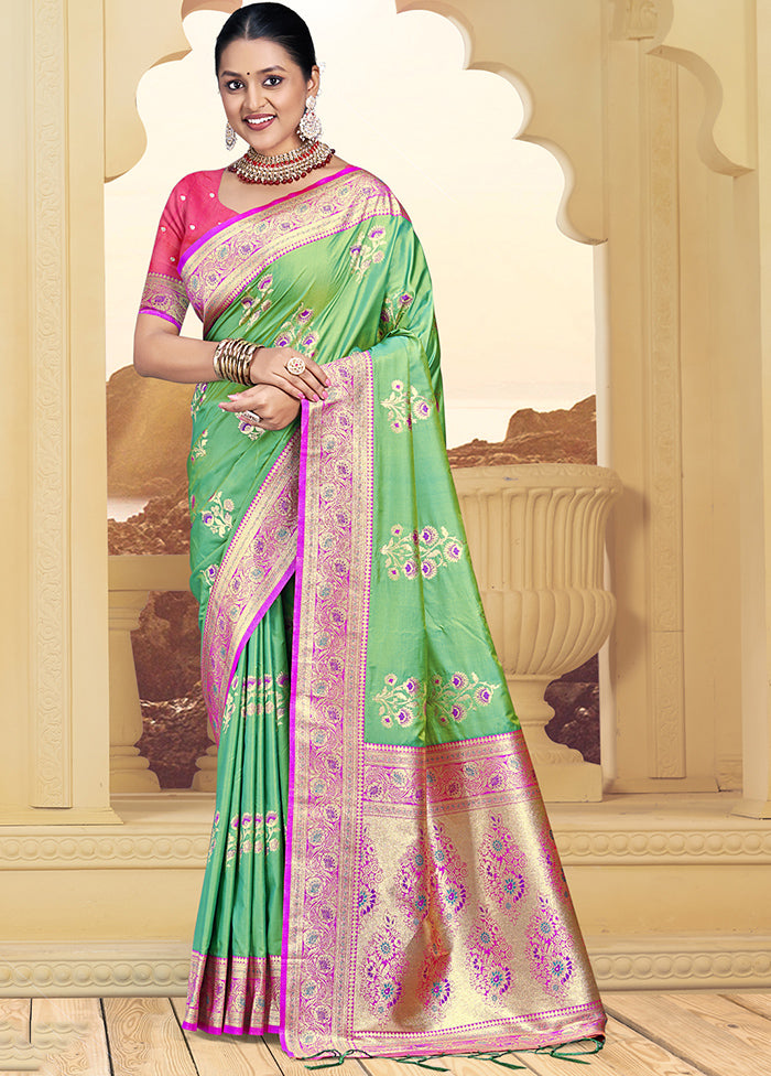 Multicolor Dupion Silk Saree With Blouse Piece