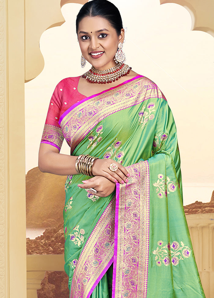 Multicolor Dupion Silk Saree With Blouse Piece