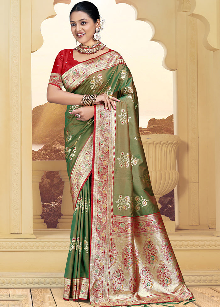 Multicolor Dupion Silk Saree With Blouse Piece