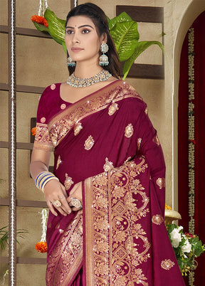 Pink Spun Silk Saree With Blouse Piece