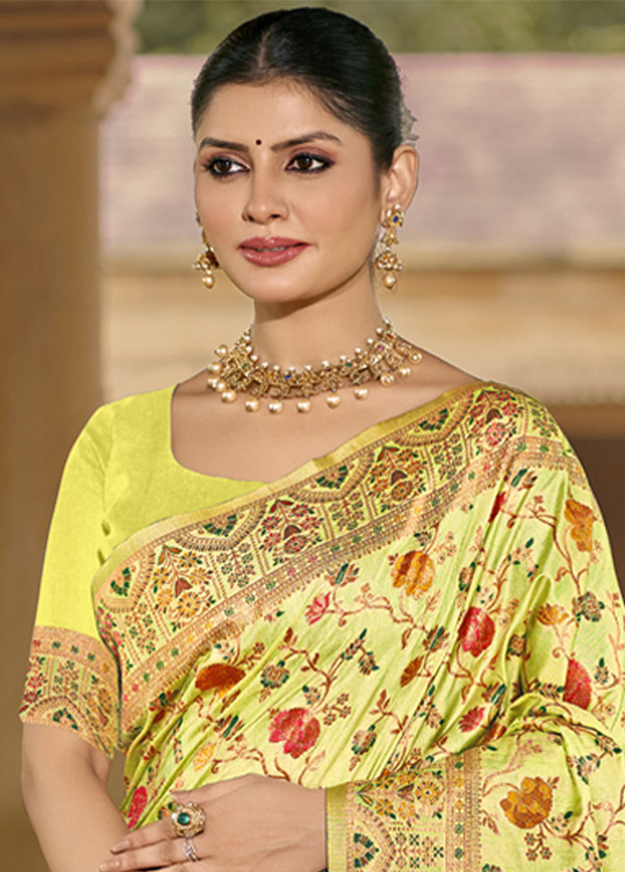 Multicolor Dupion Silk Saree With Blouse Piece