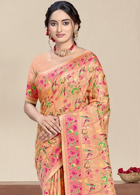 Multicolor Dupion Silk Saree With Blouse Piece