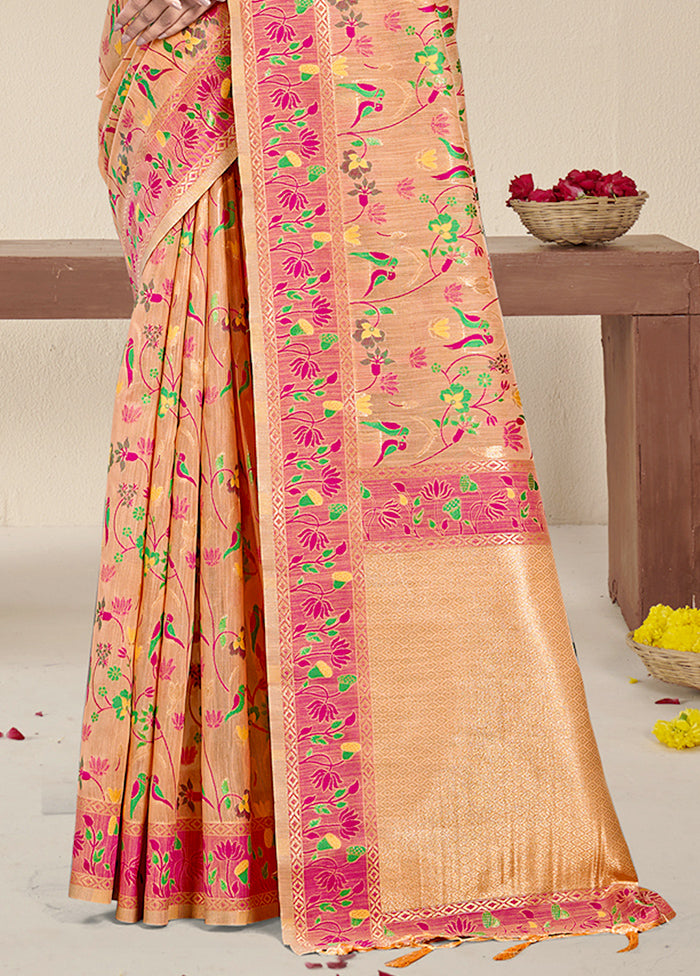 Multicolor Dupion Silk Saree With Blouse Piece