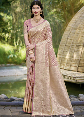 Cream Spun Silk Saree With Blouse Piece