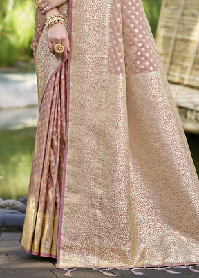 Cream Spun Silk Saree With Blouse Piece