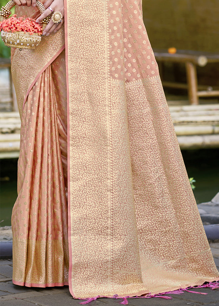 Cream Spun Silk Saree With Blouse Piece