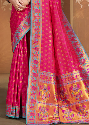 Pink Spun Silk Saree With Blouse Piece