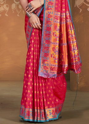 Red Spun Silk Saree With Blouse Piece