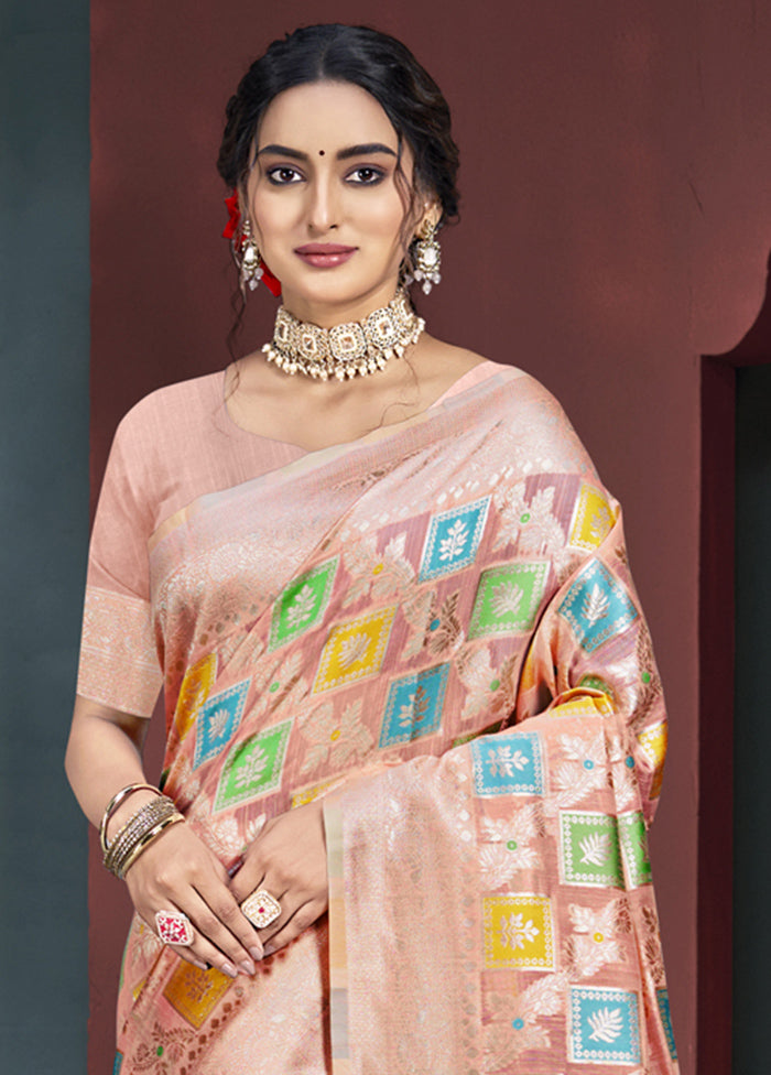 Multicolor Cotton Saree With Blouse Piece