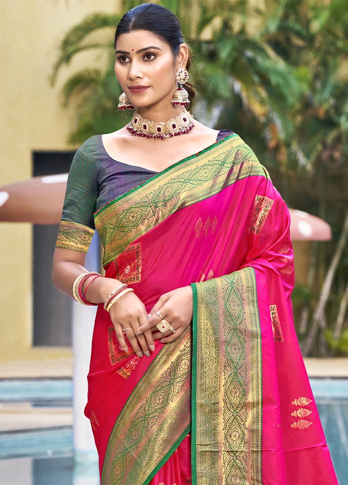 Rani Dupion Silk Saree With Blouse Piece