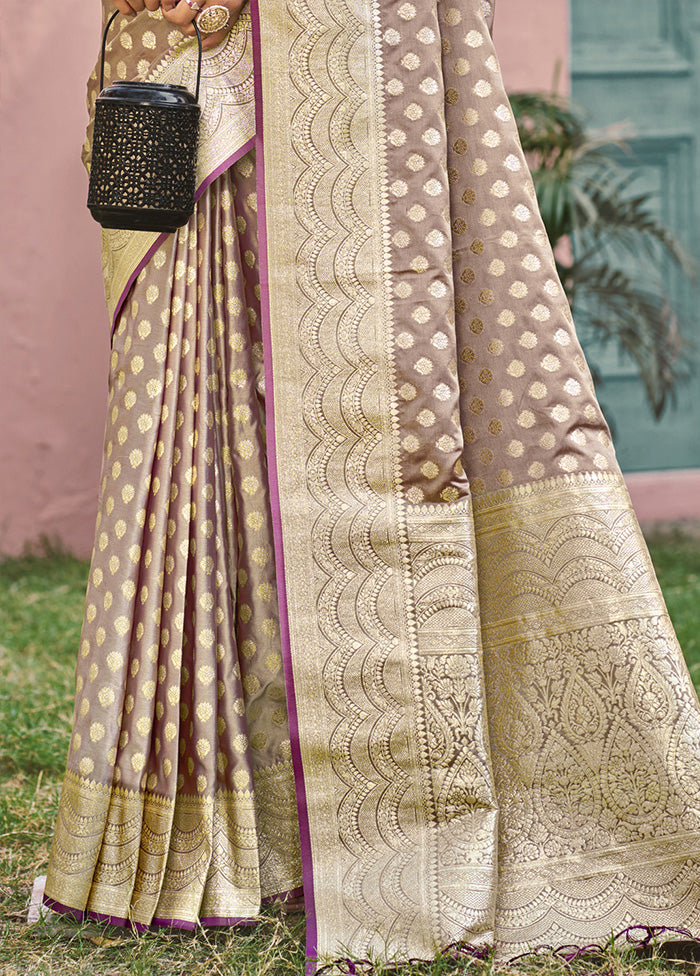 Grey Spun Silk Saree With Blouse Piece