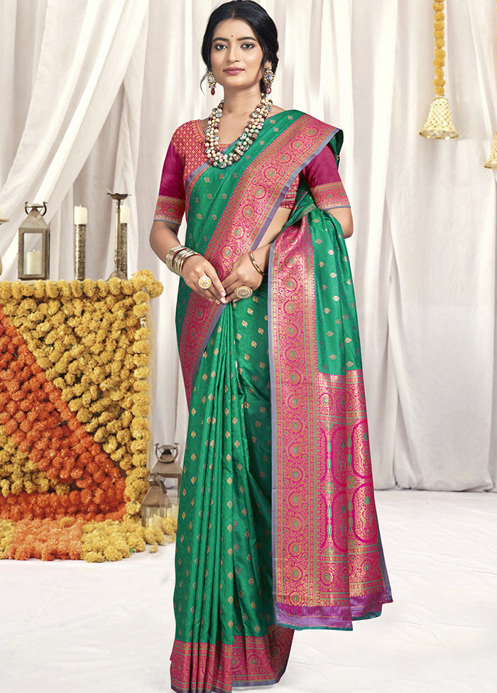 Multicolor Dupion Silk Saree With Blouse Piece