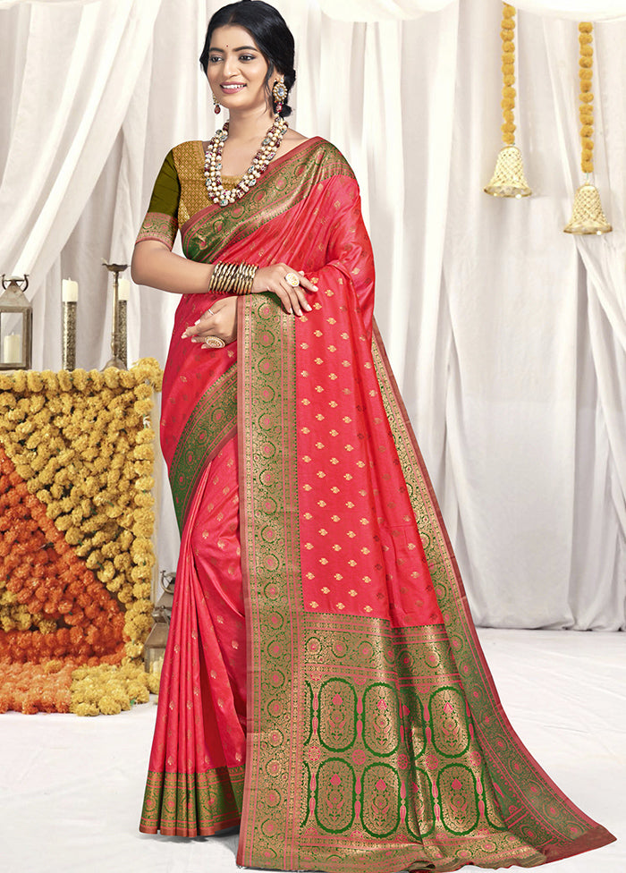 Multicolor Dupion Silk Saree With Blouse Piece