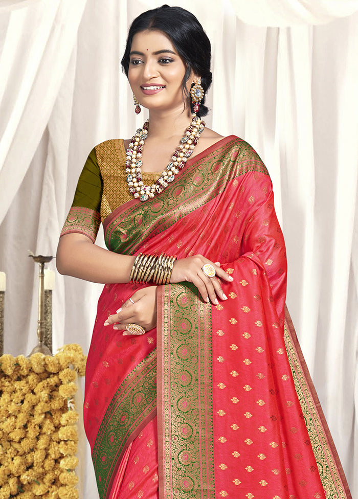 Multicolor Dupion Silk Saree With Blouse Piece