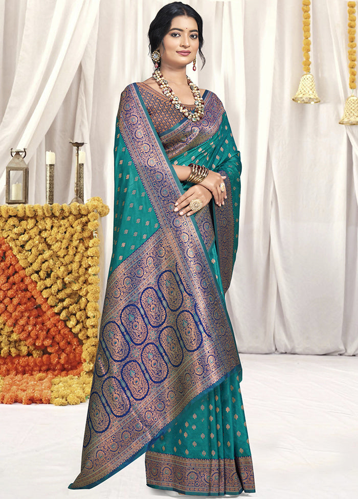 Multicolor Dupion Silk Saree With Blouse Piece