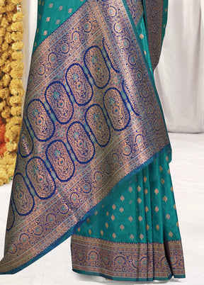 Multicolor Dupion Silk Saree With Blouse Piece