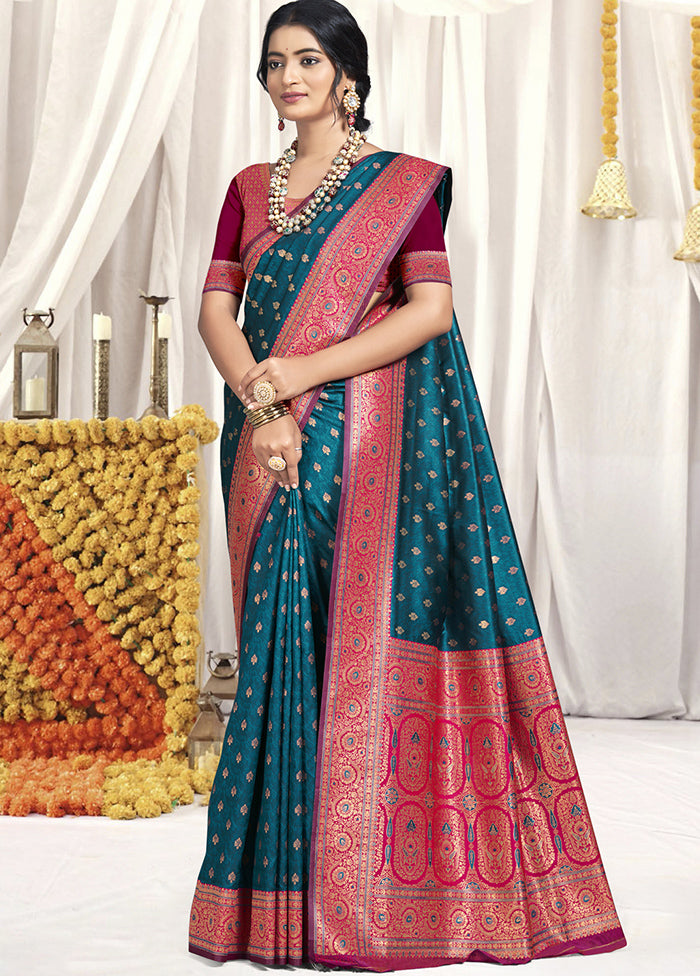 Multicolor Dupion Silk Saree With Blouse Piece