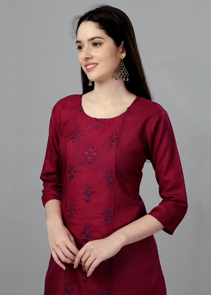 Maroon Readymade Cotton Kurti