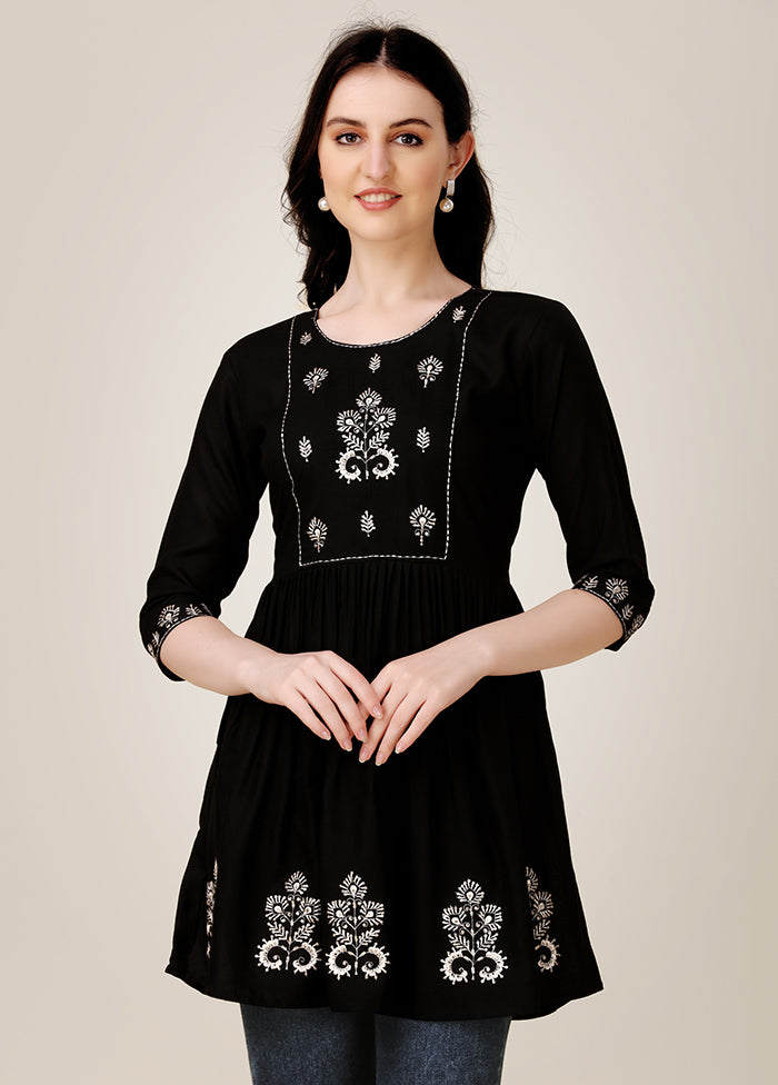 Black Readymade Rayon Kurti