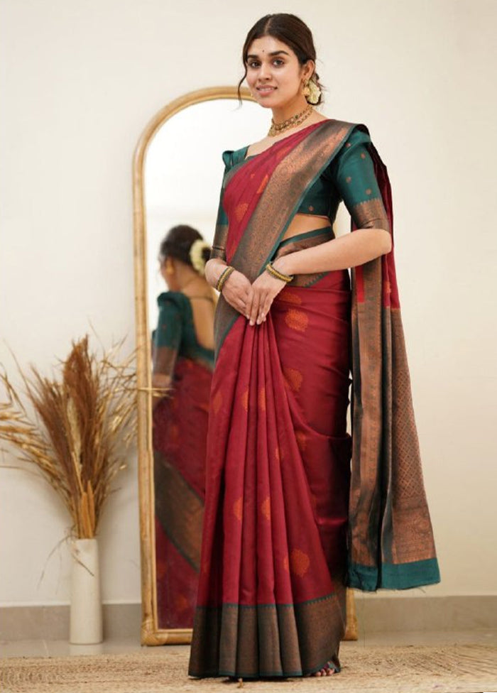 Pink Spun Silk Saree With Blouse Piece