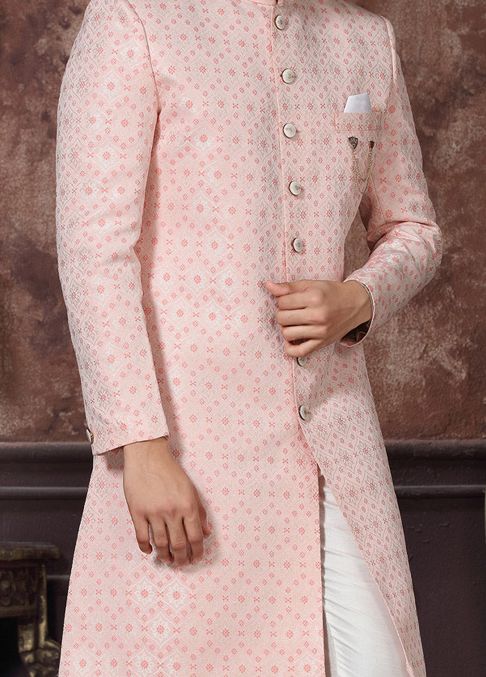 Pink Dupion Silk Kurta And Pant Set - Indian Silk House Agencies