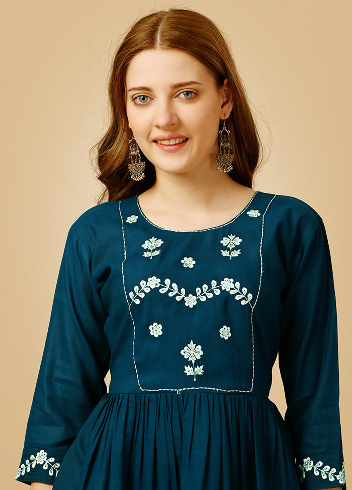 Blue Readymade Rayon Kurti