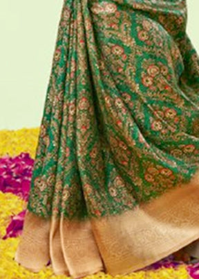 Multicolor Banarasi Silk Saree With Blouse Piece