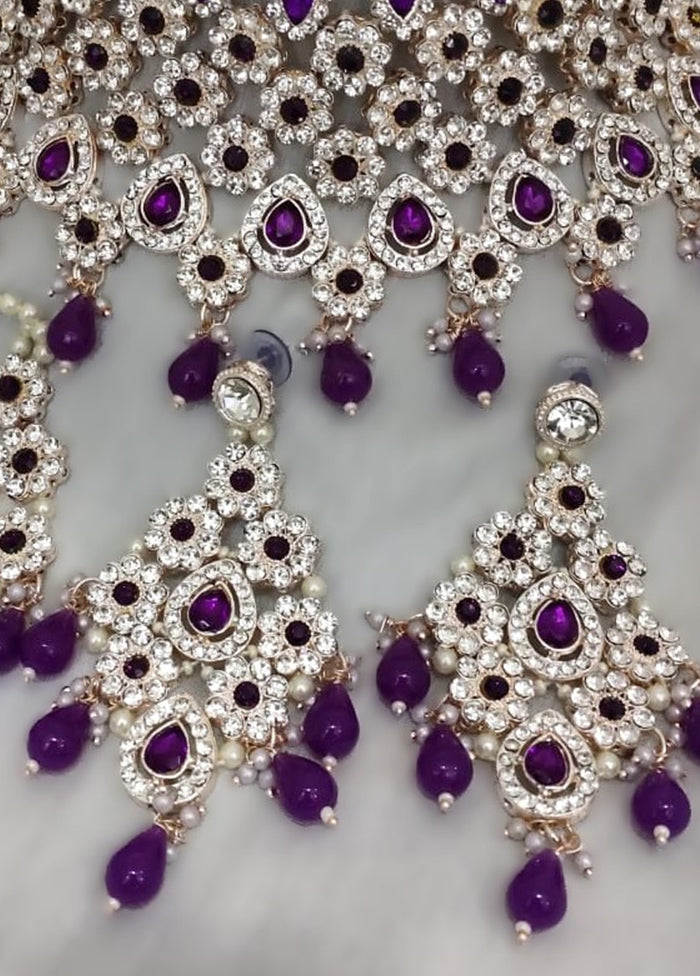 Purple Alloy Jewellery Set