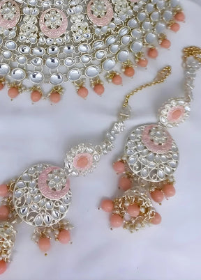 Peach Alloy Jewellery Set