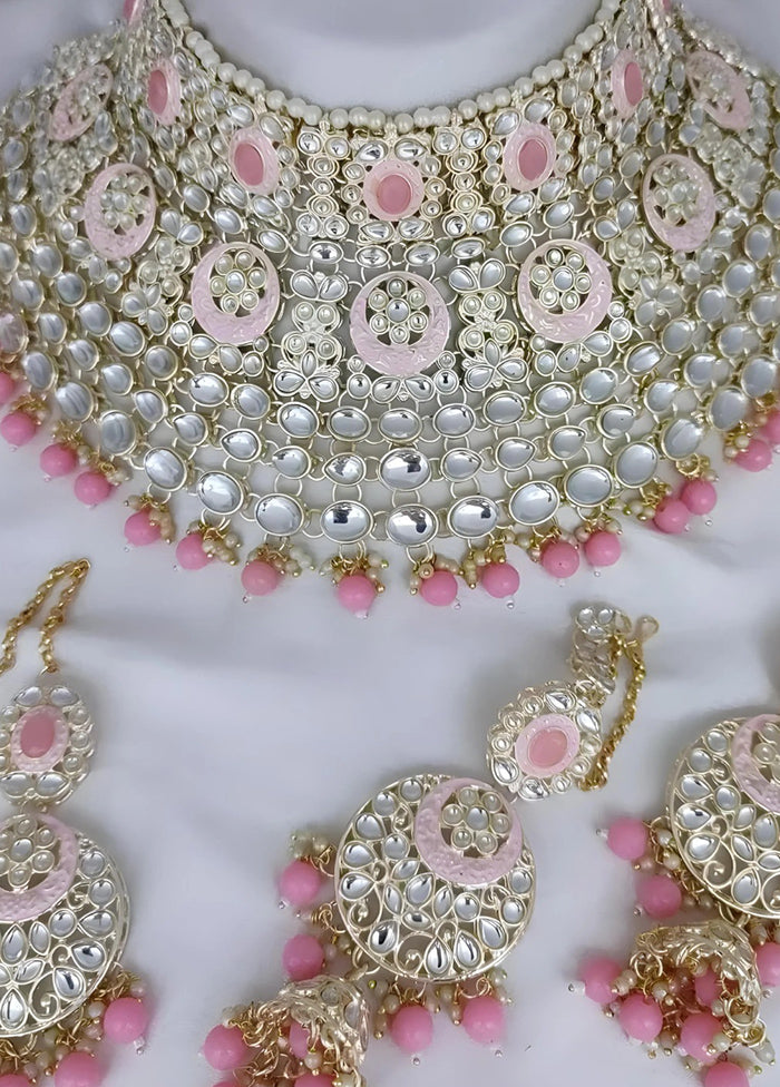 Pink Alloy Jewellery Set