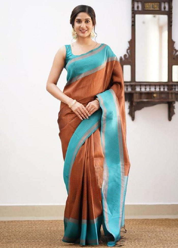 Multicolor Banarasi Silk Saree With Blouse Piece