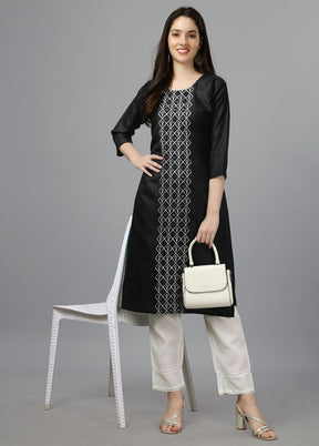 Black Readymade Cotton Kurti