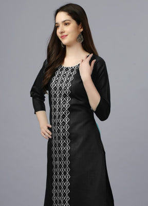 Black Readymade Cotton Kurti