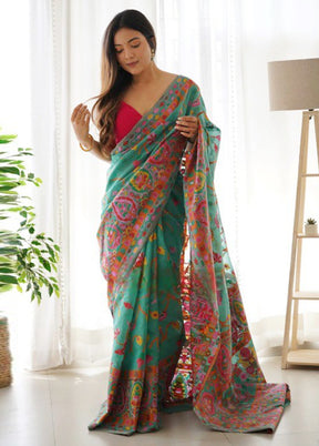 Multicolor Banarasi Silk Saree With Blouse Piece