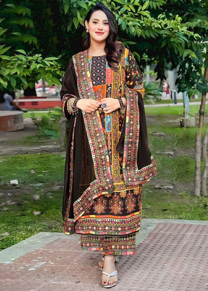 3 Pc Multicolor Readymade Silk Suit Set