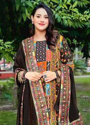 3 Pc Multicolor Readymade Silk Suit Set