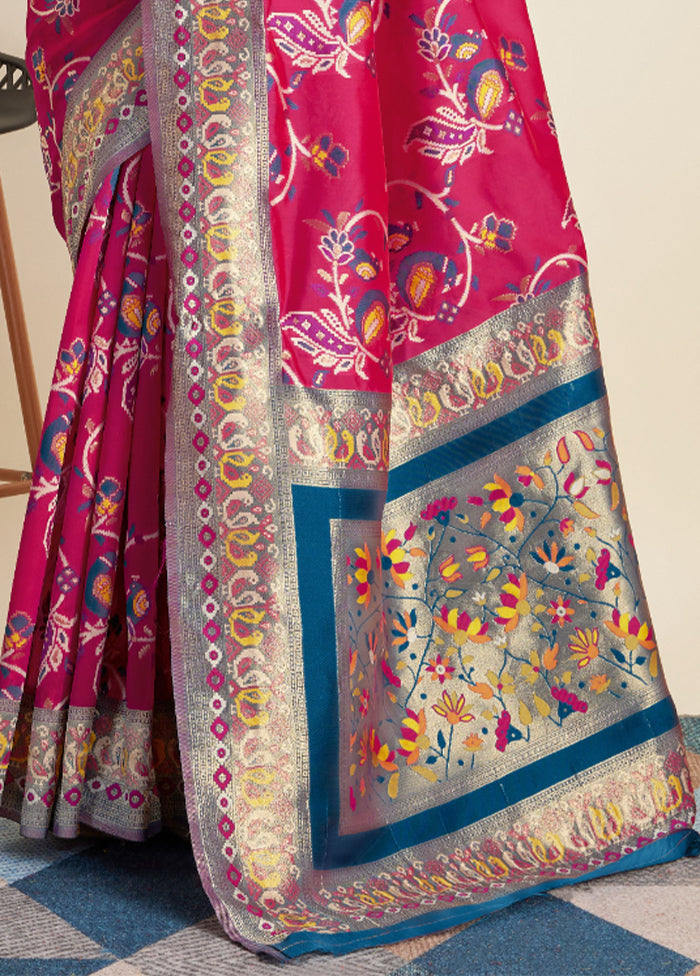 Rani Banarasi Silk Saree With Blouse Piece