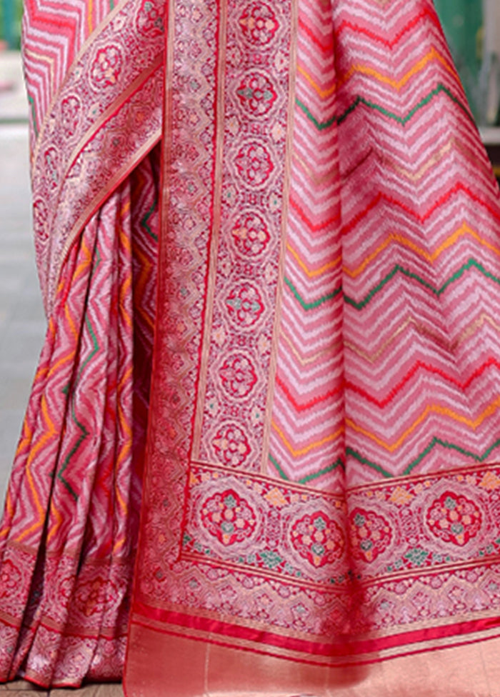 Multicolor Pure Silk Saree With Blouse Piece