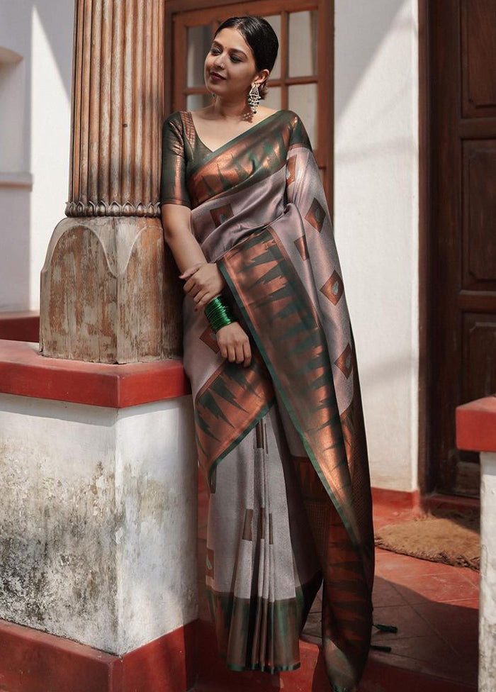 Multicolor Banarasi Silk Saree With Blouse Piece