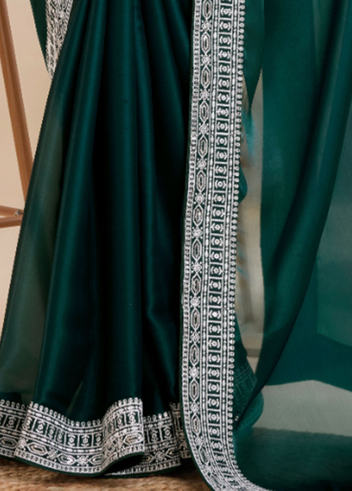 Green Jimmy Choo Saree With Blouse Piece