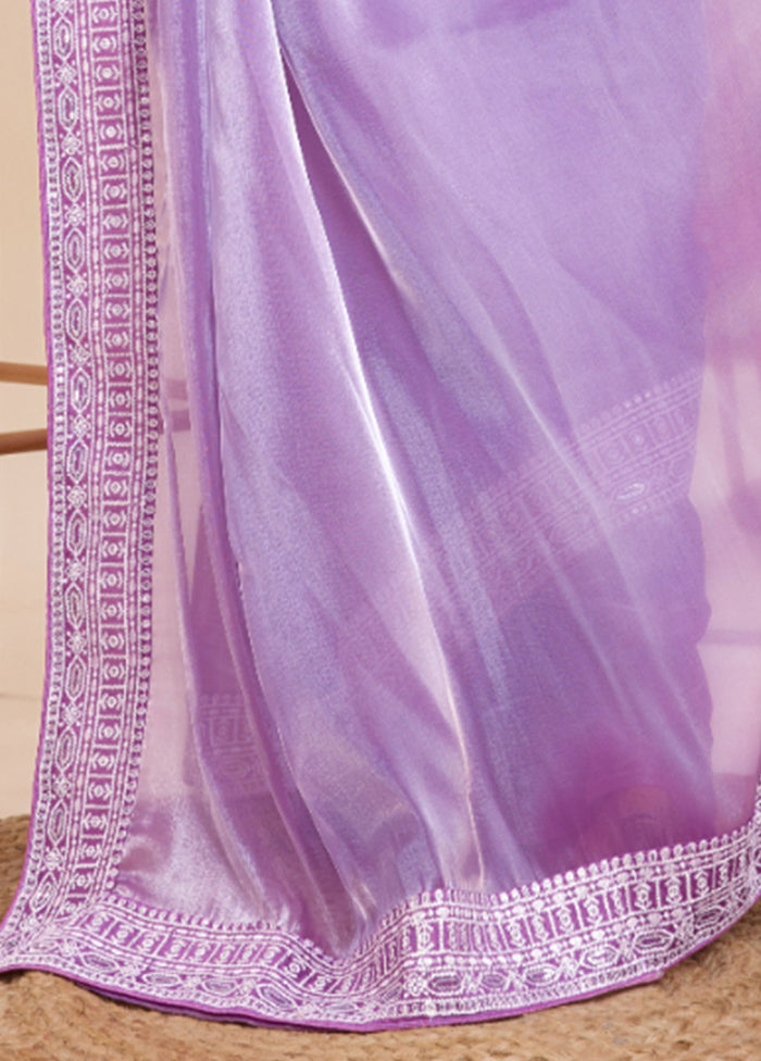 Lavender Jimmy Choo Saree With Blouse Piece