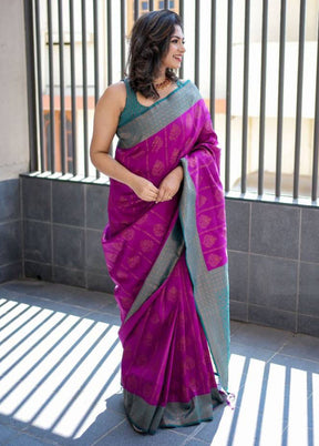 Rani Banarasi Silk Saree With Blouse Piece