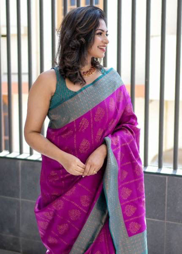 Rani Banarasi Silk Saree With Blouse Piece