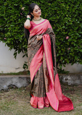 Multicolor Banarasi Silk Saree With Blouse Piece